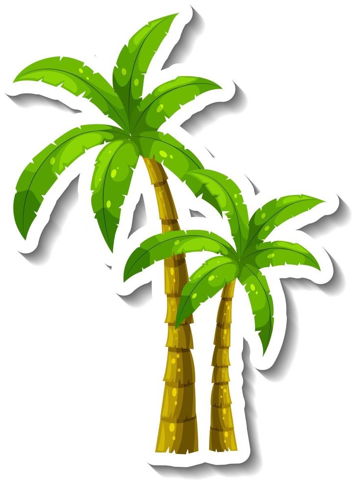 eine Aufklebervorlage mit tropischer Palme isoliert vektor