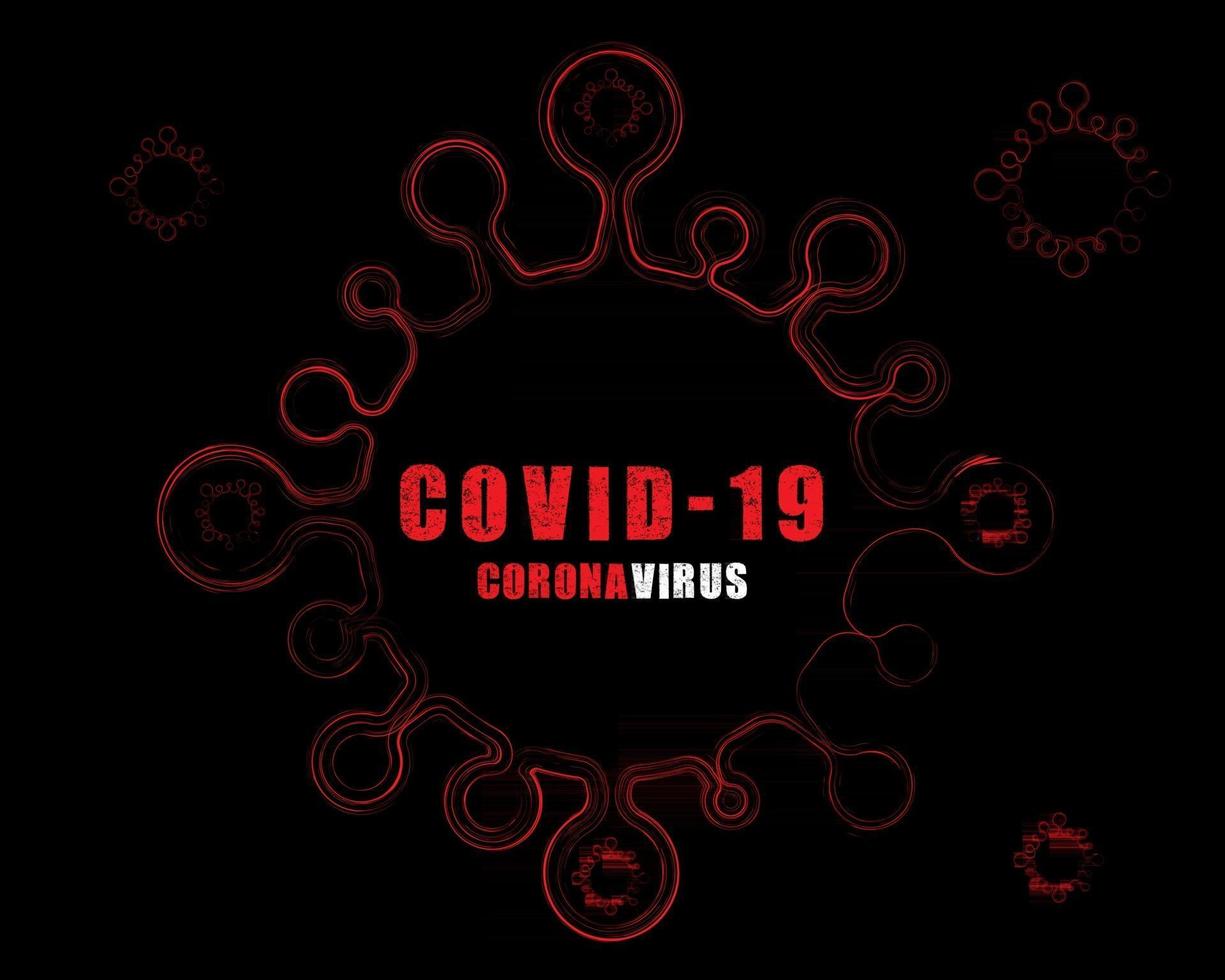 Covid-19 Coronavirus Konzept Logo Design Vektor. Ausbruch Virus vektor