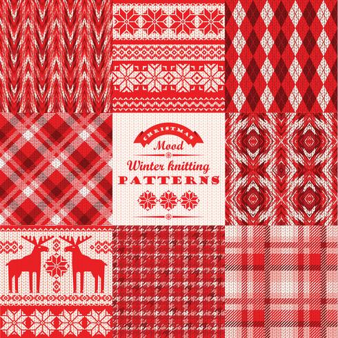 Weihnachten und Neujahr. Plaid und nahtlos gestrickt vektor