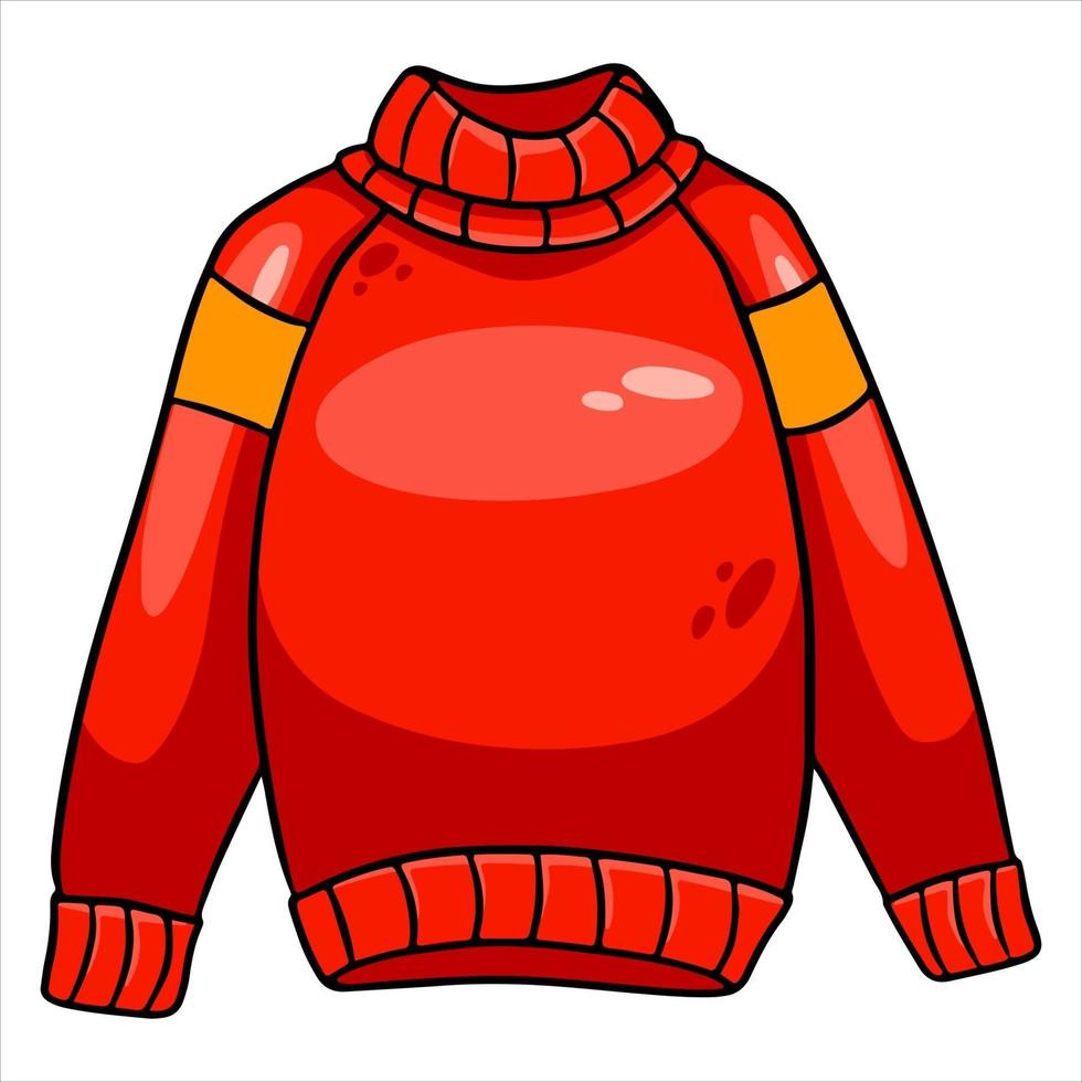 warme Kleidung. süßer roter pullover für frauen. Herbstkleidung. vektor