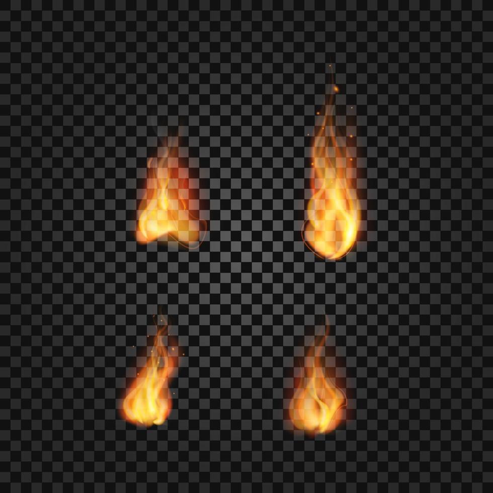 realistische Feuerflammen vektor