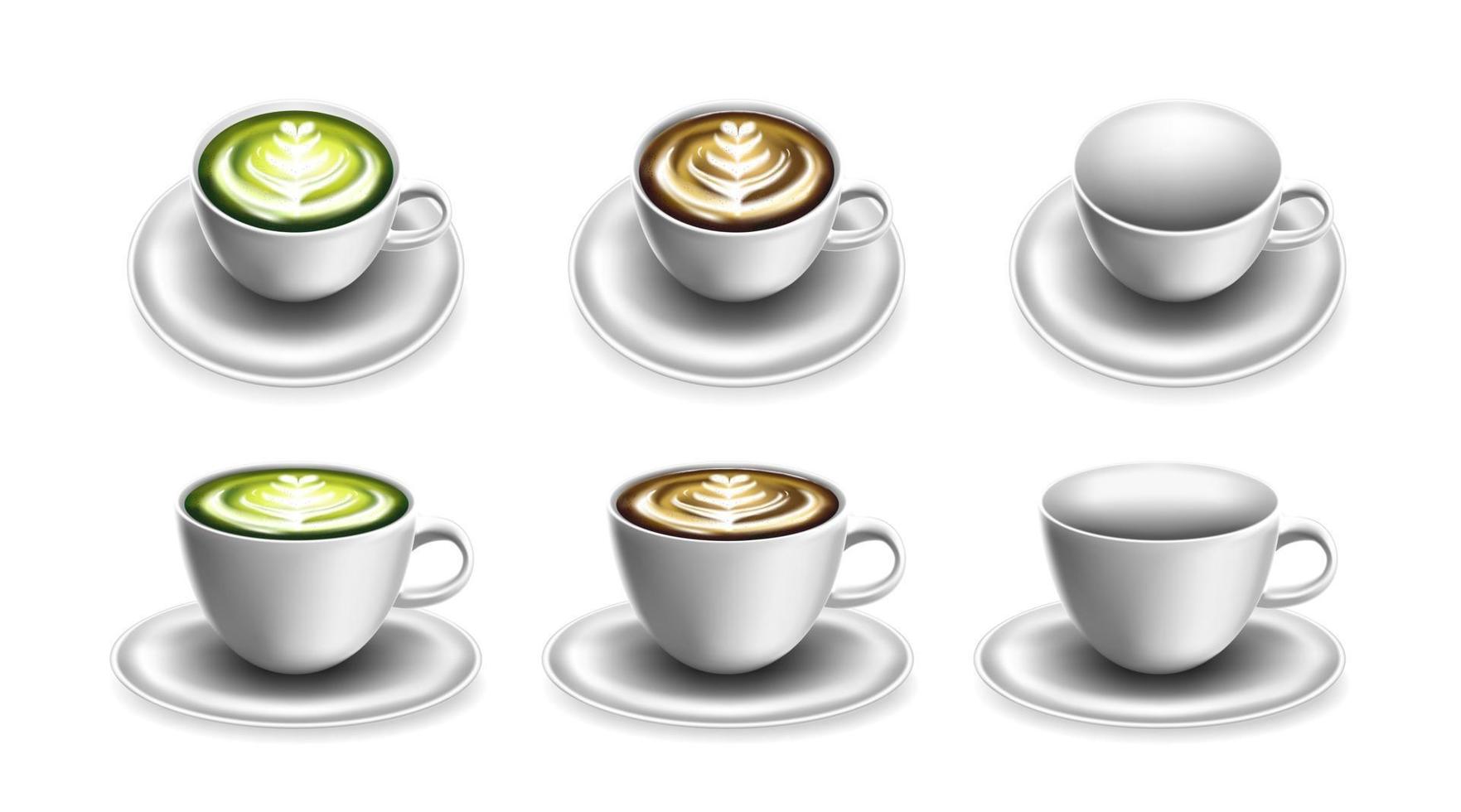 mugg för kaffe eller te och varm dryck. cup mockup mall för logotyp. vektor