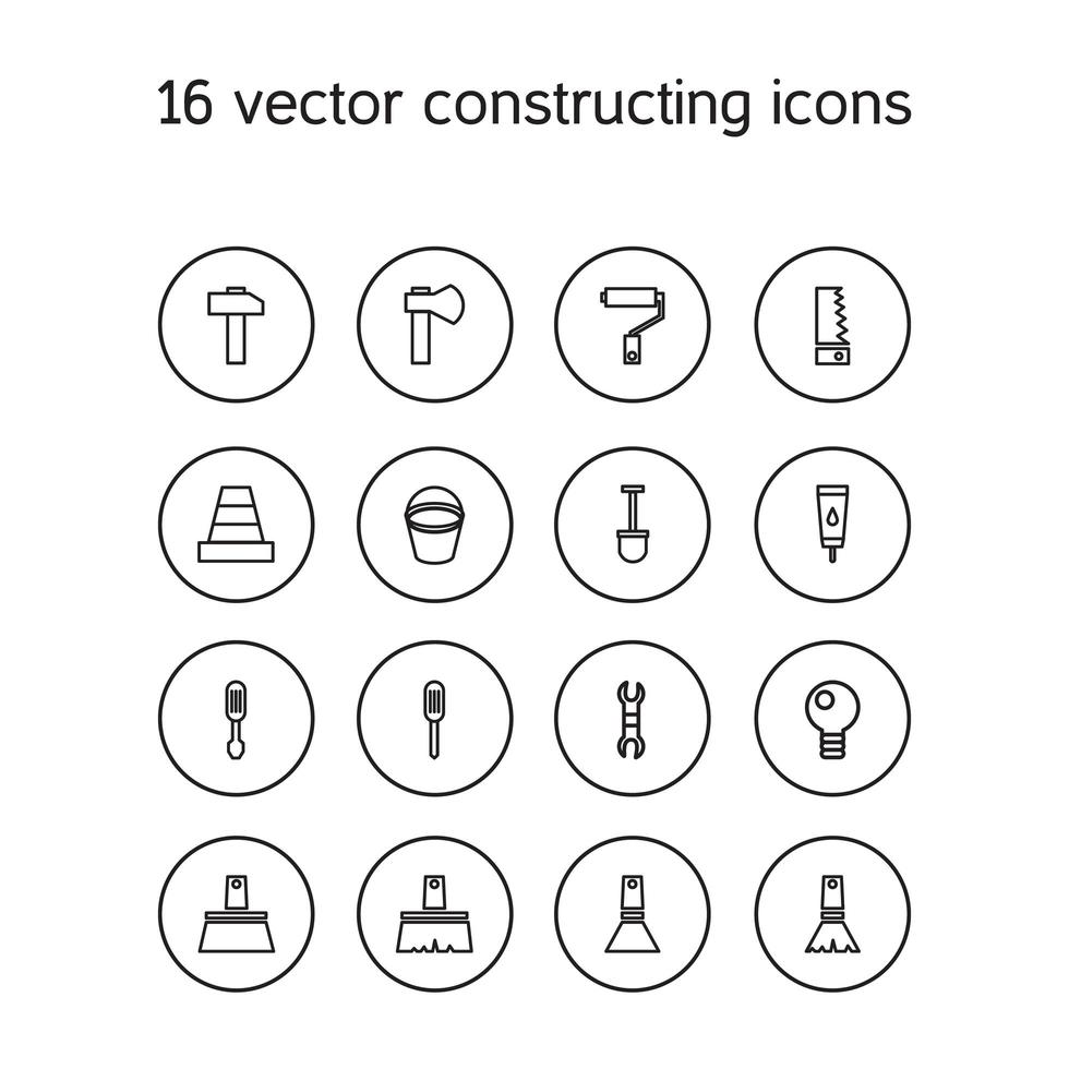 bygga och bygga ikoner vektor