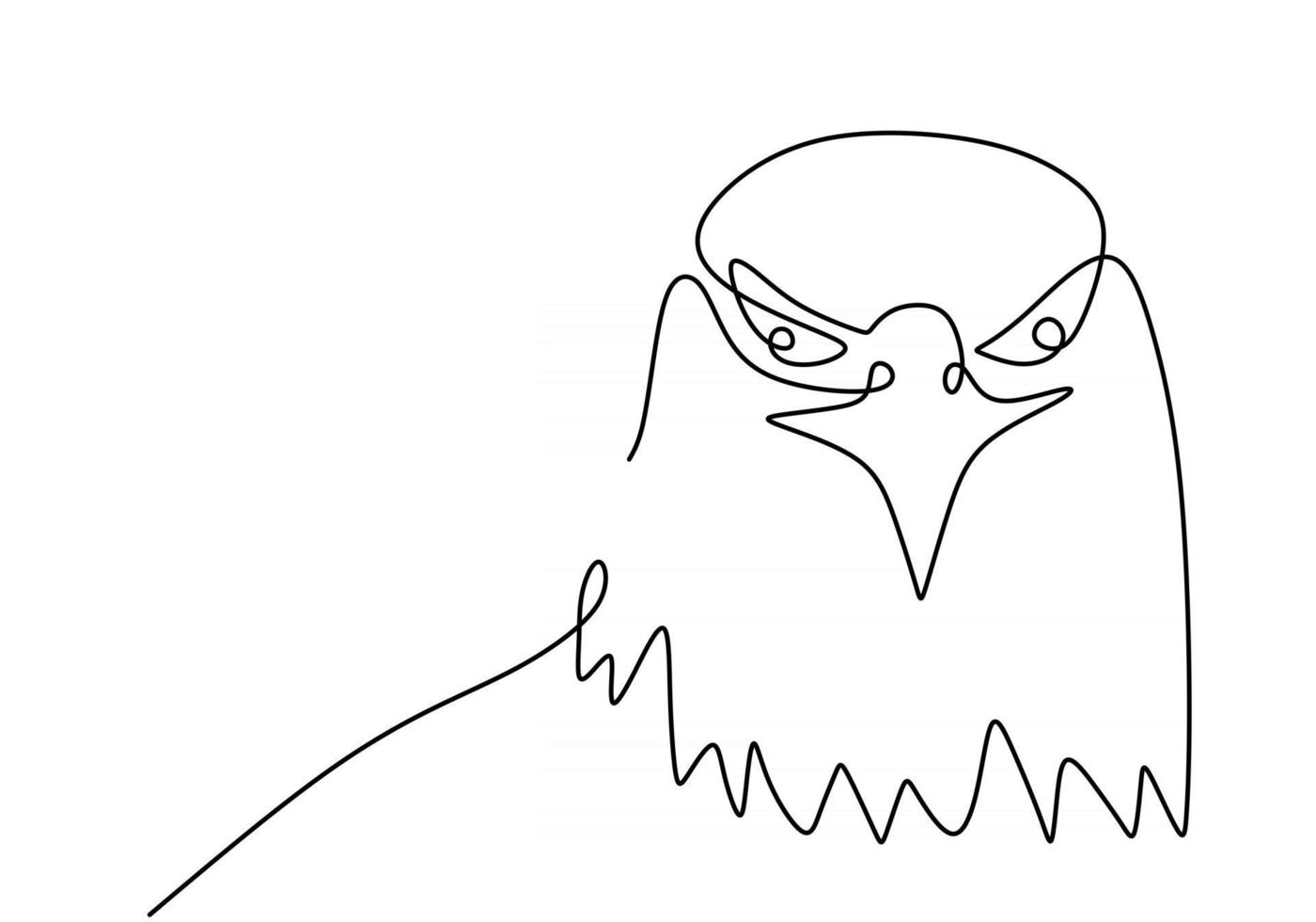 durchgehende einzeilige Zeichnung des Adlers vektor