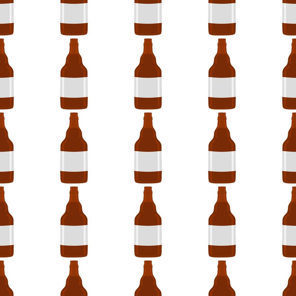 illustration på tema sömlösa ölglasflaskor med lock för bryggeri vektor