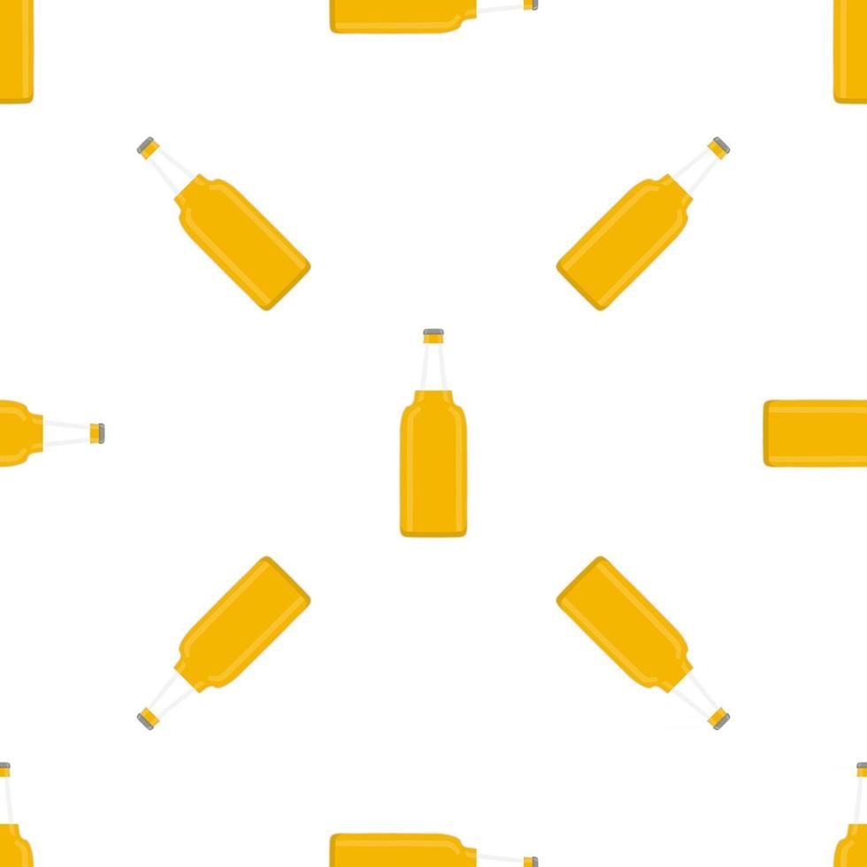 illustration på tema sömlösa ölglasflaskor med lock för bryggeri vektor