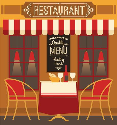 Moderne flache Designillustration des Vektors des Restaurants. vektor