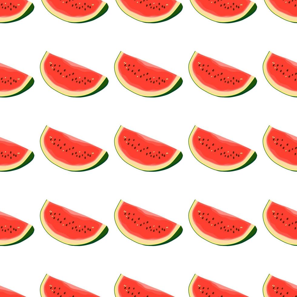 tema stor färgad sömlös vattenmelon, ljusa bärmönster för säl vektor