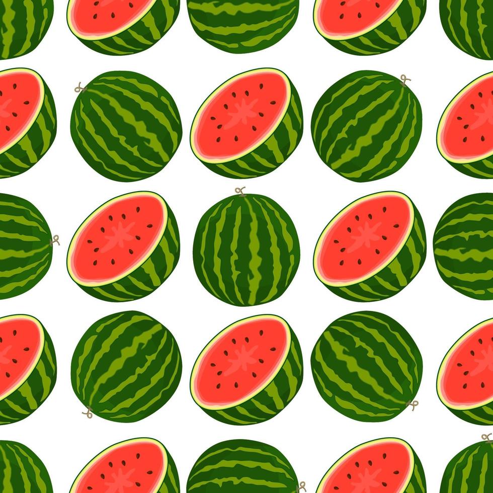 Thema große farbige nahtlose Wassermelone, helles Beerenmuster für Siegel vektor