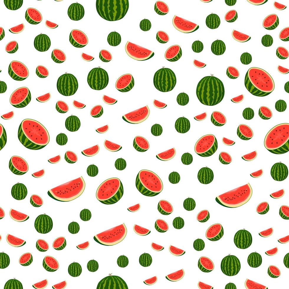 Thema große farbige nahtlose Wassermelone, helles Beerenmuster für Siegel vektor