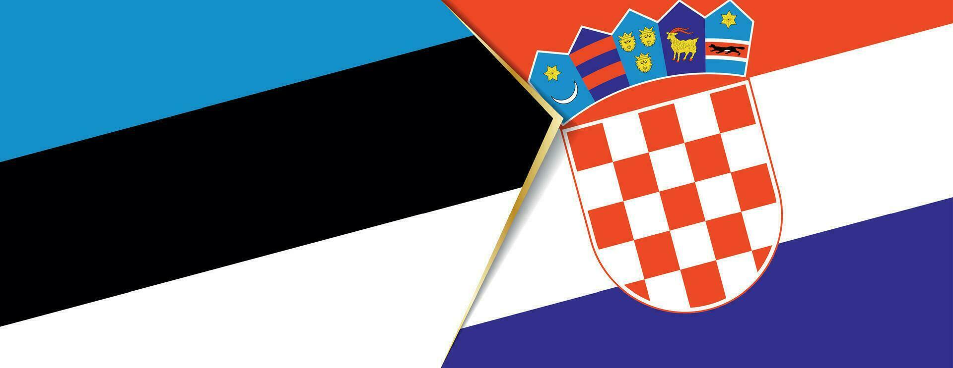 Estland und Kroatien Flaggen, zwei Vektor Flaggen.
