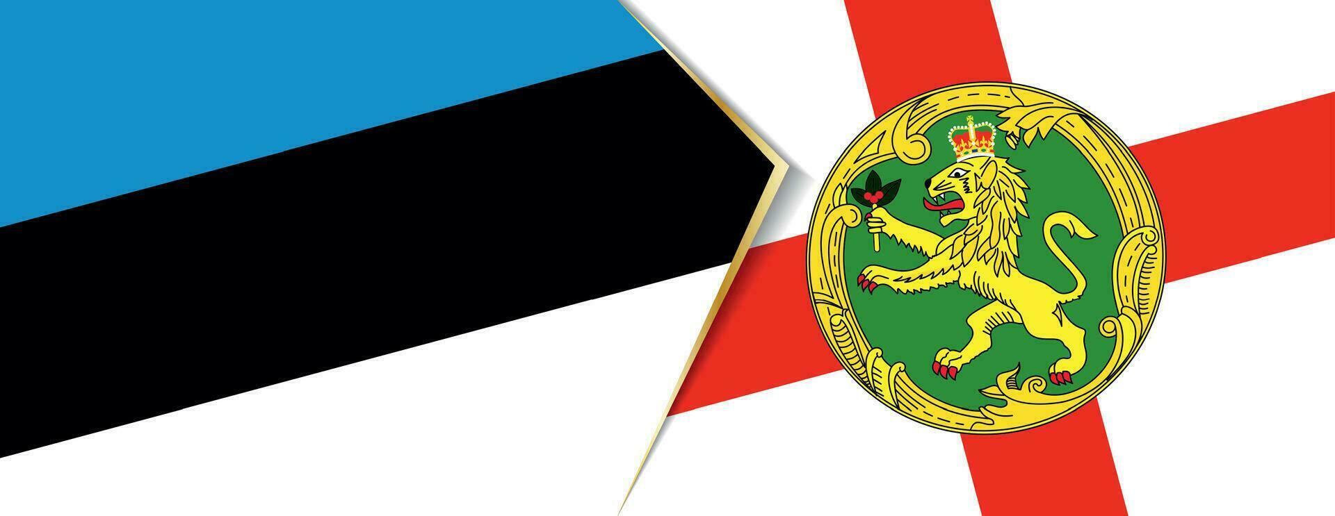 Estland und alderney Flaggen, zwei Vektor Flaggen.