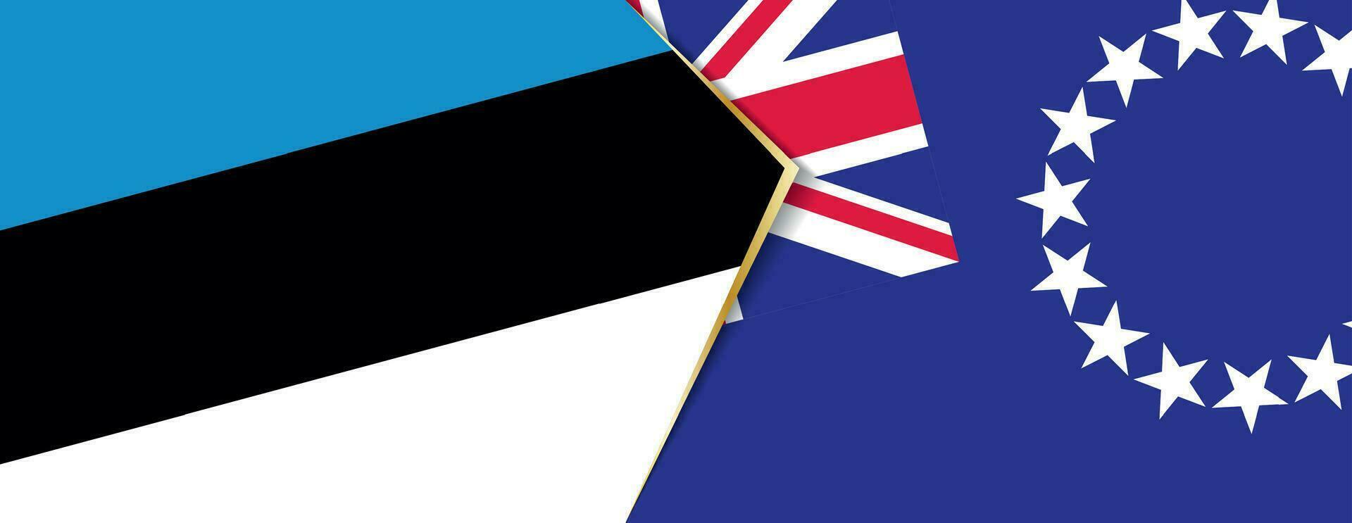 Estland und Koch Inseln Flaggen, zwei Vektor Flaggen.