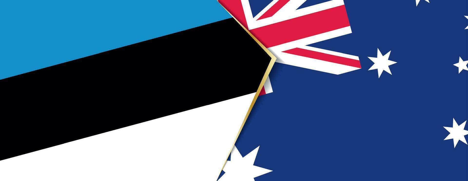 estland och Australien flaggor, två vektor flaggor.