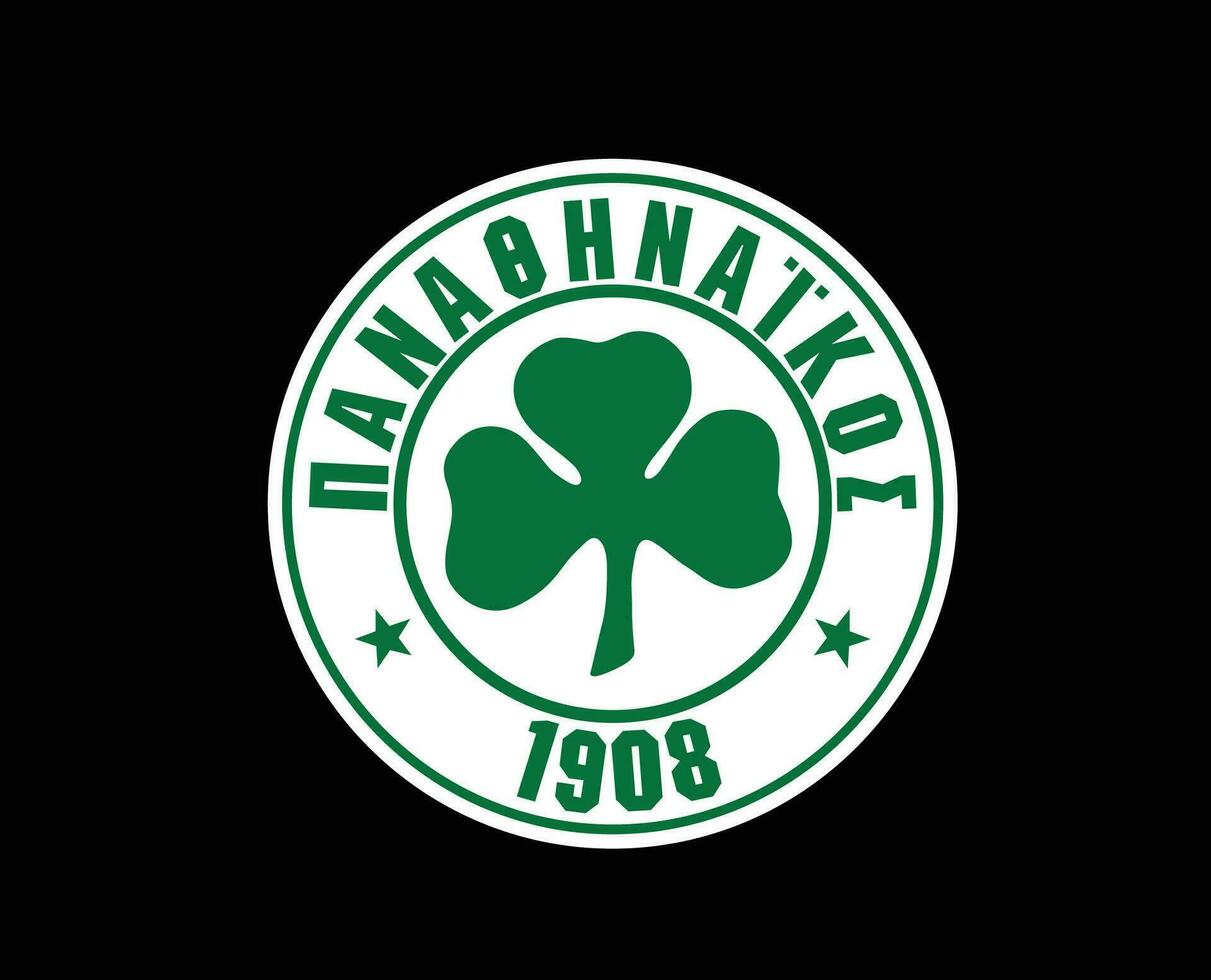 panathinaikos Aten klubb logotyp symbol grekland liga fotboll abstrakt design vektor illustration med svart bakgrund