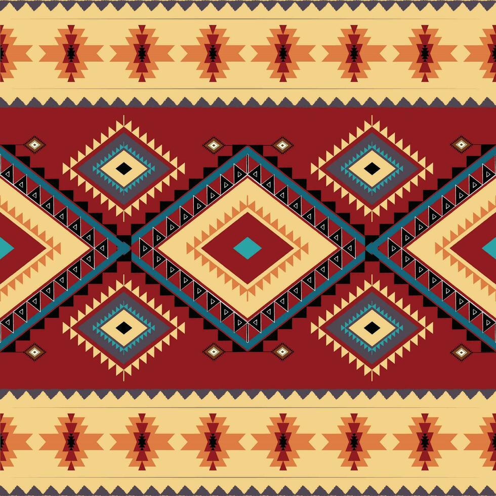 ethnisch geometrisch Muster. Design im amerikanisch, Mexikaner, Western aztekisch Motiv gestreift und Bohemien Muster. entworfen zum Hintergrund, Tapete, Druck, Teppich, Verpackung, Fliesen, Batik.Vektor Abbildung. vektor