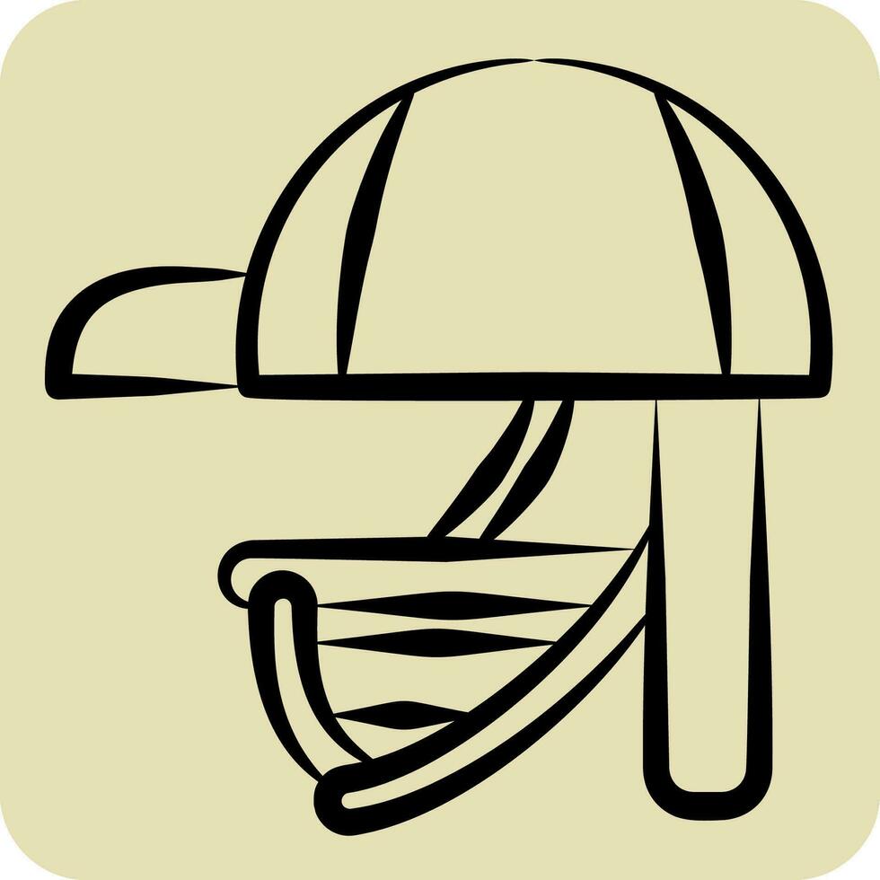 Symbol Schlagen Helm. verbunden zu Baseball Symbol. Hand gezeichnet Stil. einfach Design editierbar. einfach Illustration vektor