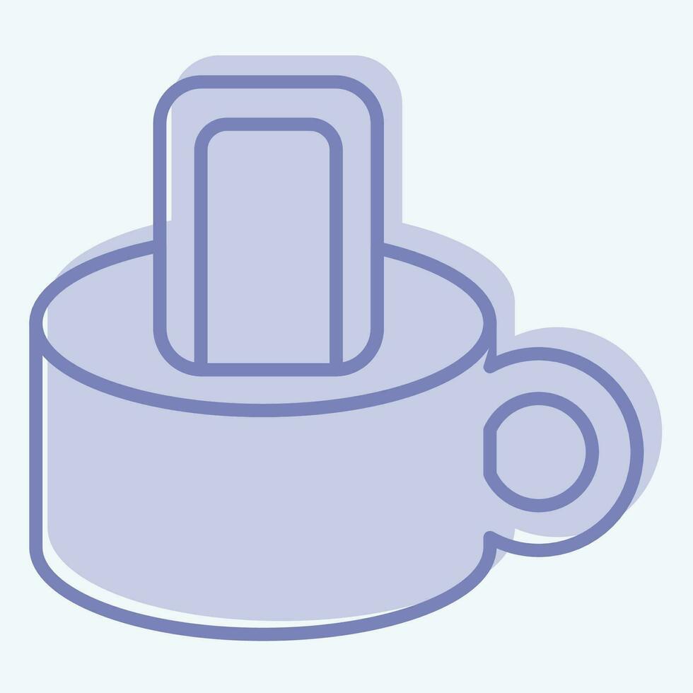 ikon potta. relaterad till frukost symbol. två tona stil. enkel design redigerbar. enkel illustration vektor
