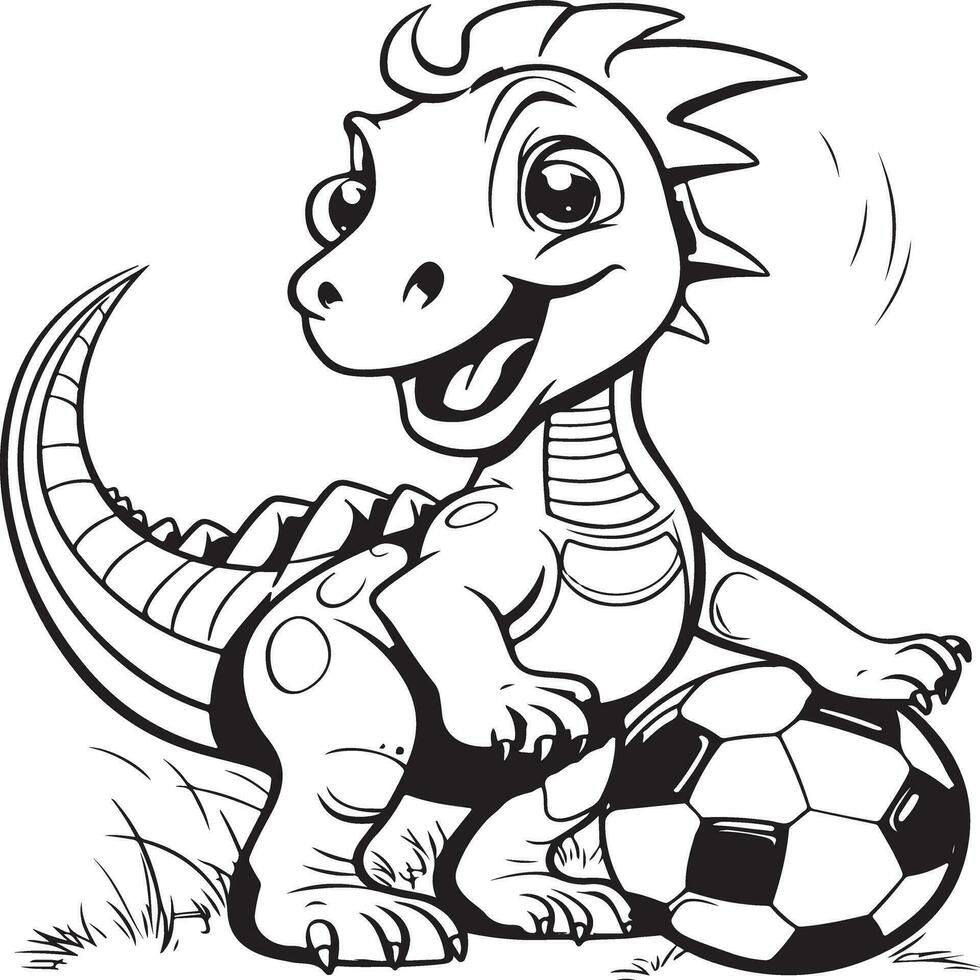 spielerisch Parasaurolophus spielend Fußball vektor