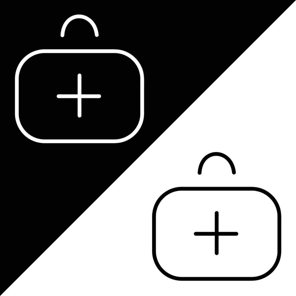 först hjälpa utrustning vektor ikon, översikt stil ikon, från äventyr ikoner samling, isolerat på svart och vit bakgrund.