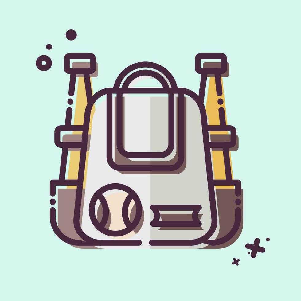 Symbol Baseball Tasche. verbunden zu Baseball Symbol. mb Stil. einfach Design editierbar. einfach Illustration vektor