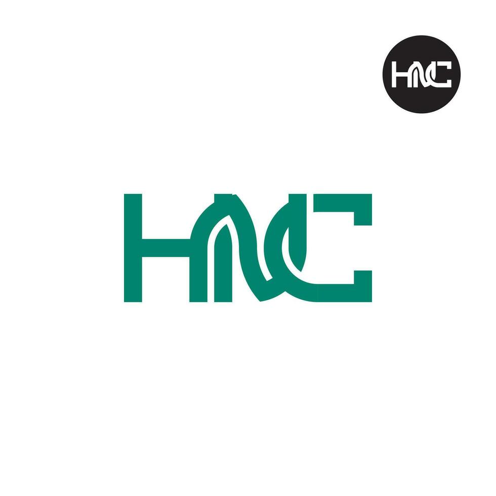 Brief hnc Monogramm Logo Design vektor