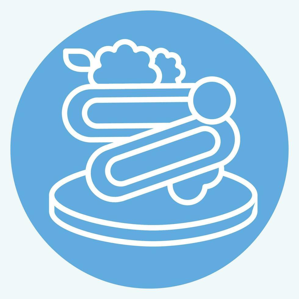 Symbol Spaghetti. verbunden zu Frühstück Symbol. Blau Augen Stil. einfach Design editierbar. einfach Illustration vektor