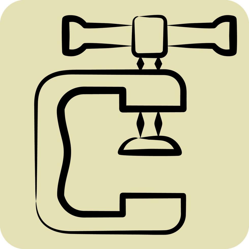 Symbol Klemme. verbunden zu Schweißer Ausrüstung Symbol. Hand gezeichnet Stil. einfach Design editierbar. einfach Illustration vektor