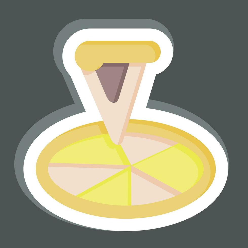 Aufkleber Pizza. verbunden zu Frühstück Symbol. einfach Design editierbar. einfach Illustration vektor
