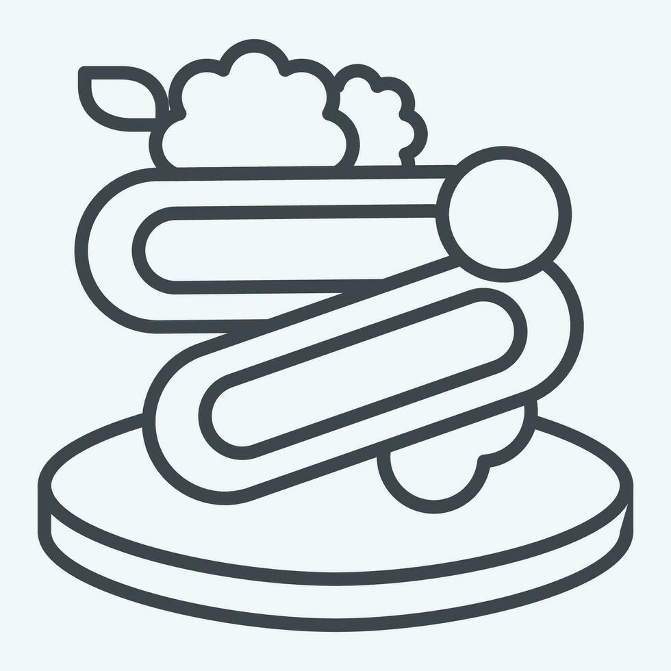 ikon spaghetti. relaterad till frukost symbol. linje stil. enkel design redigerbar. enkel illustration vektor