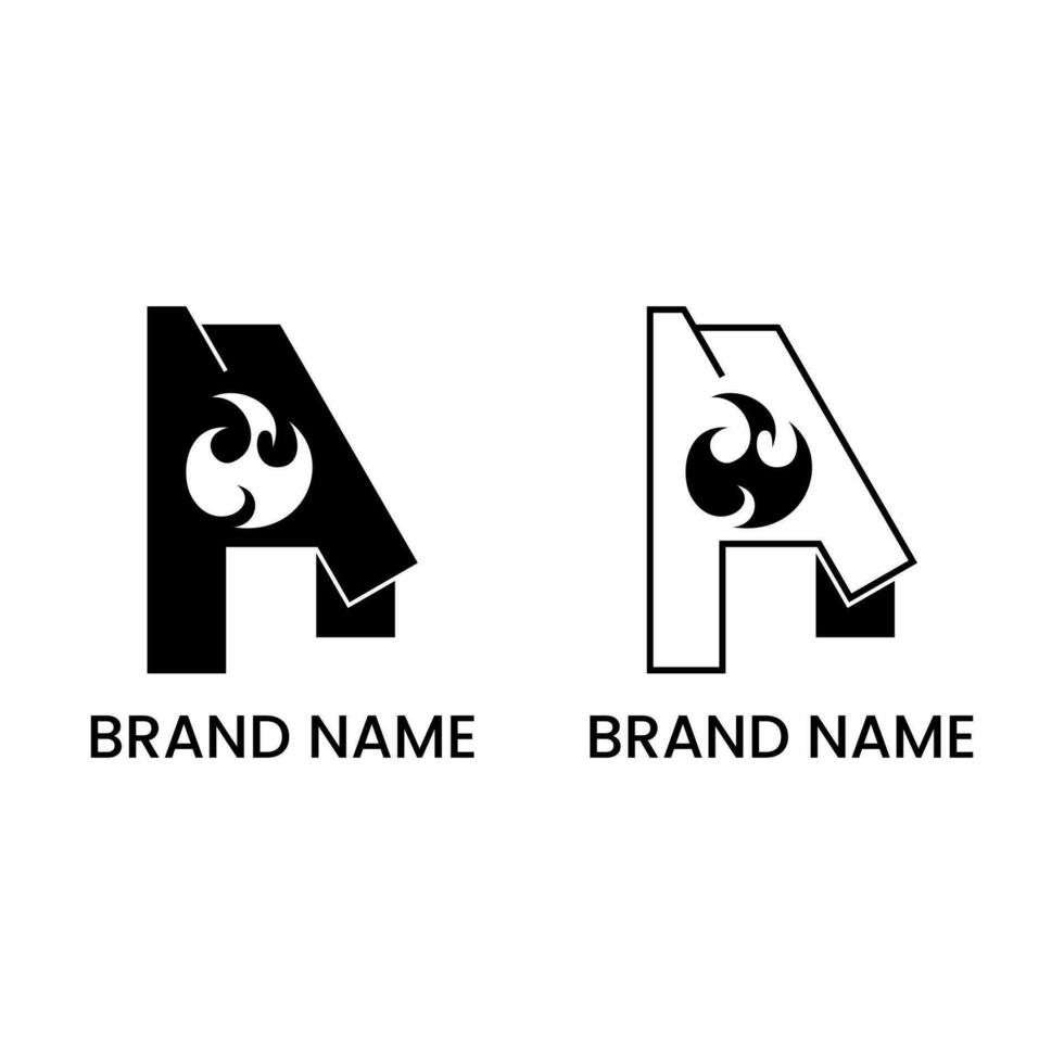 Brief ein und Feuer Logo Konzept. Linie, Silhouette, einfach und modern Stil. benutzt zum Unternehmen, Etikett, Marke, Logo, Symbol, Zeichen, drucken, Symbol, Emblem vektor