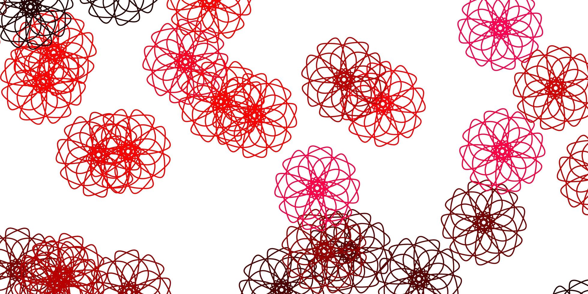 ljusrosa vektor doodle bakgrund med blommor.