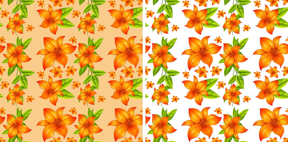 Nahtloser Hintergrund mit orange Blumen vektor