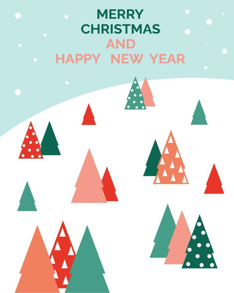 Lycklig ny år och glad jul. hälsning kort, affisch. vektor