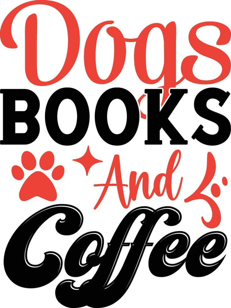 Hunde Bücher und Kaffee vektor