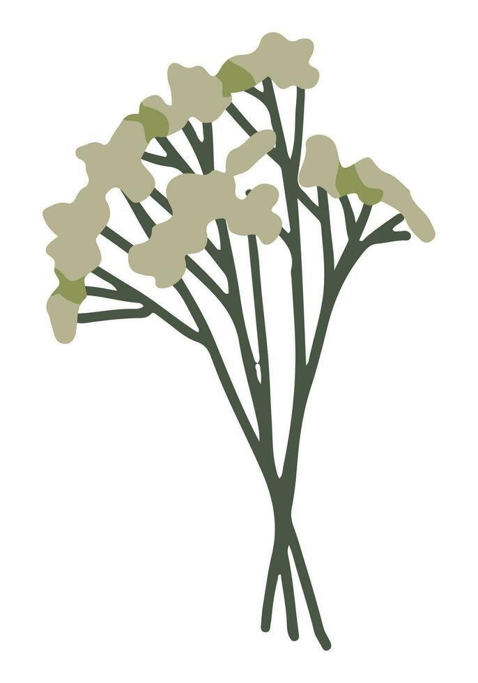 wild Pflanze Gekritzel. Karikatur Vektor Botanik Illustration von Kraut. zeitgenössisch Stil Clip Art isoliert auf Weiß Hintergrund.