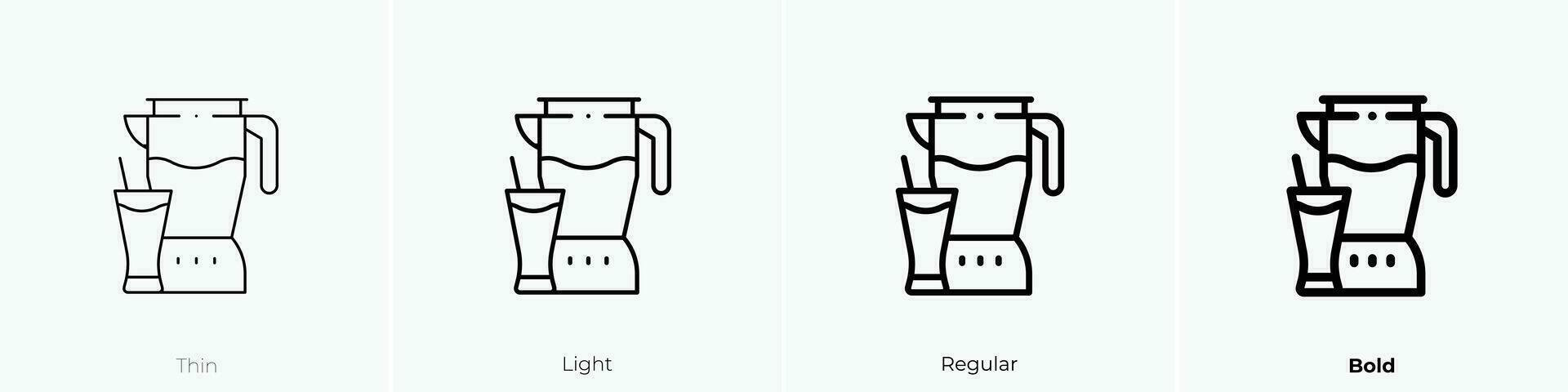 Smoothie Symbol. dünn, Licht, regulär und Fett gedruckt Stil Design isoliert auf Weiß Hintergrund vektor