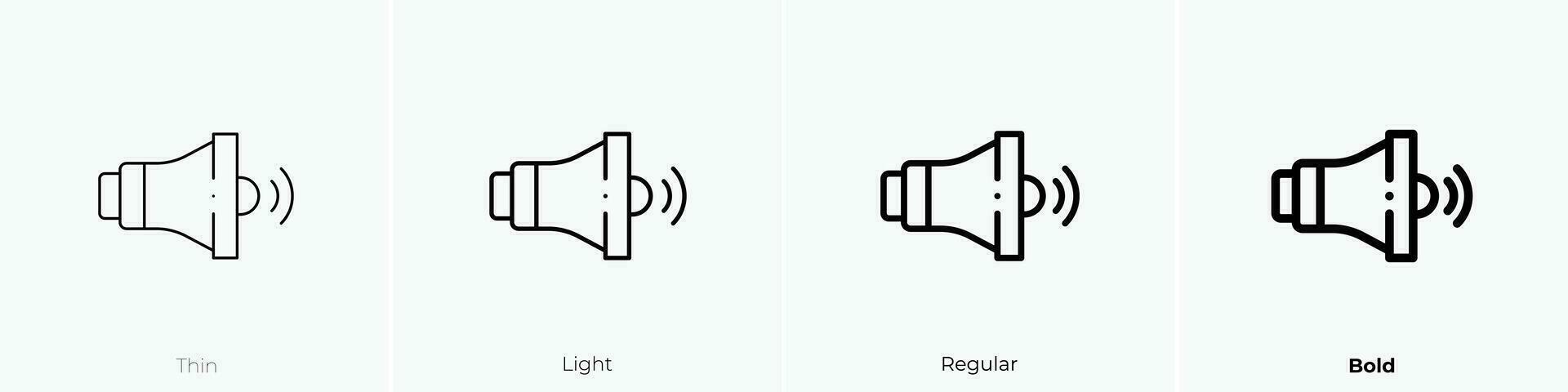 Klang auf Symbol. dünn, Licht, regulär und Fett gedruckt Stil Design isoliert auf Weiß Hintergrund vektor