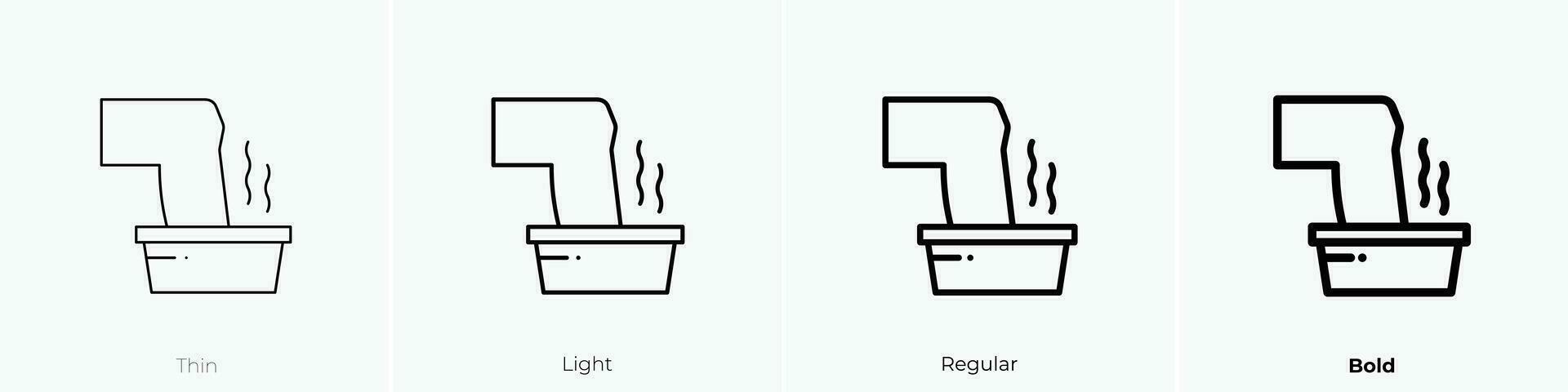 blöta ikon. tunn, ljus, regelbunden och djärv stil design isolerat på vit bakgrund vektor