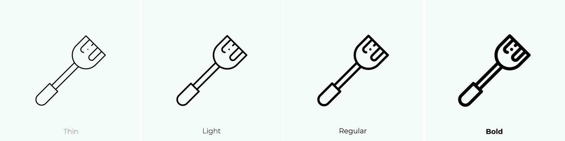 Spatel Symbol. dünn, Licht, regulär und Fett gedruckt Stil Design isoliert auf Weiß Hintergrund vektor