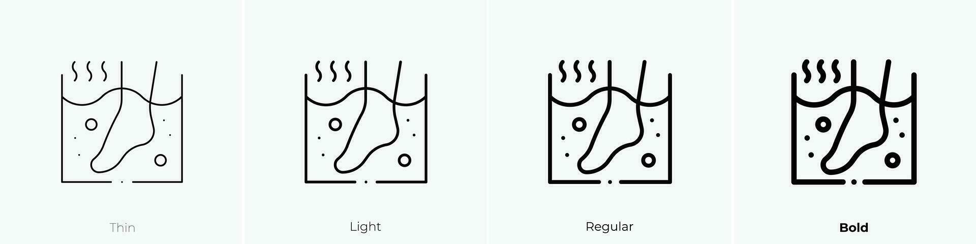 Einweichen Wanne Symbol. dünn, Licht, regulär und Fett gedruckt Stil Design isoliert auf Weiß Hintergrund vektor