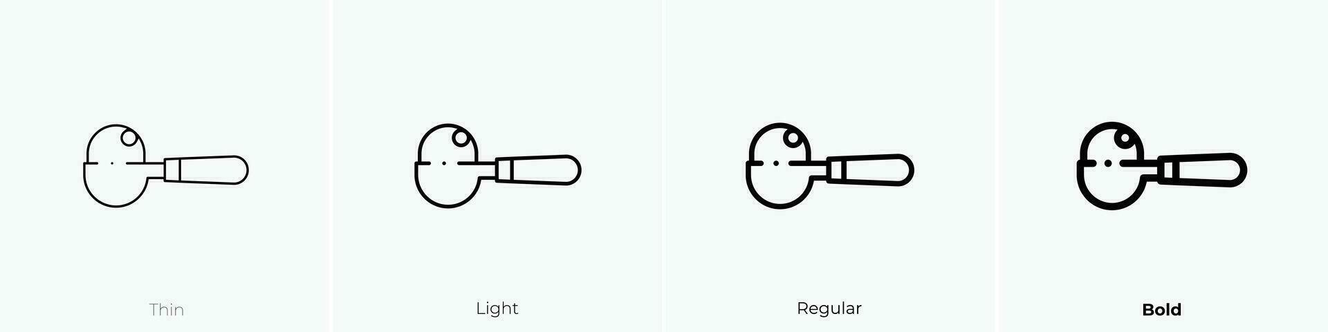 Löffel Symbol. dünn, Licht, regulär und Fett gedruckt Stil Design isoliert auf Weiß Hintergrund vektor