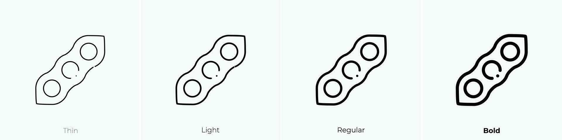 Soja Symbol. dünn, Licht, regulär und Fett gedruckt Stil Design isoliert auf Weiß Hintergrund vektor