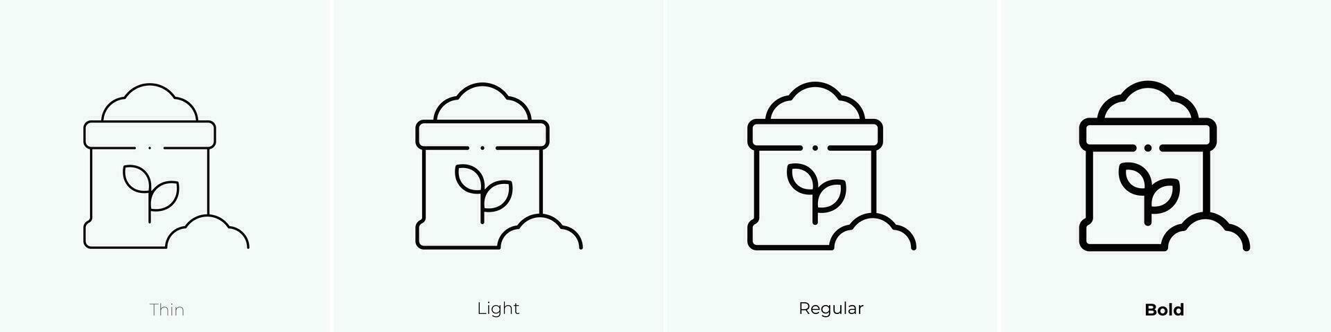 Boden Symbol. dünn, Licht, regulär und Fett gedruckt Stil Design isoliert auf Weiß Hintergrund vektor