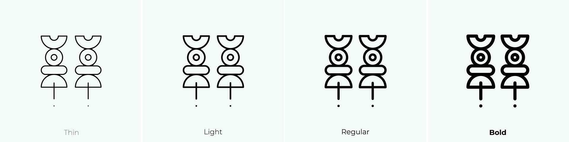 Spieße Symbol. dünn, Licht, regulär und Fett gedruckt Stil Design isoliert auf Weiß Hintergrund vektor