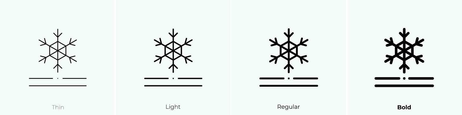 snö bevis ikon. tunn, ljus, regelbunden och djärv stil design isolerat på vit bakgrund vektor