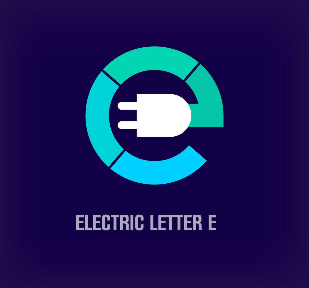 elektrisk plugg brev e logotyp. kreativ tillväxt och företag branding logotyp mall. vektor. vektor