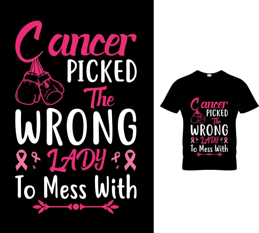Beste Brust Krebs Bewusstsein T-Shirt Design vektor