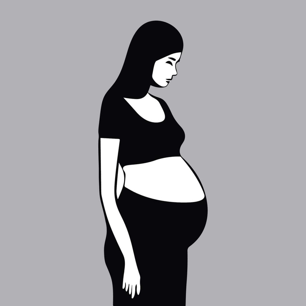 vektor gravid kvinna silhuett