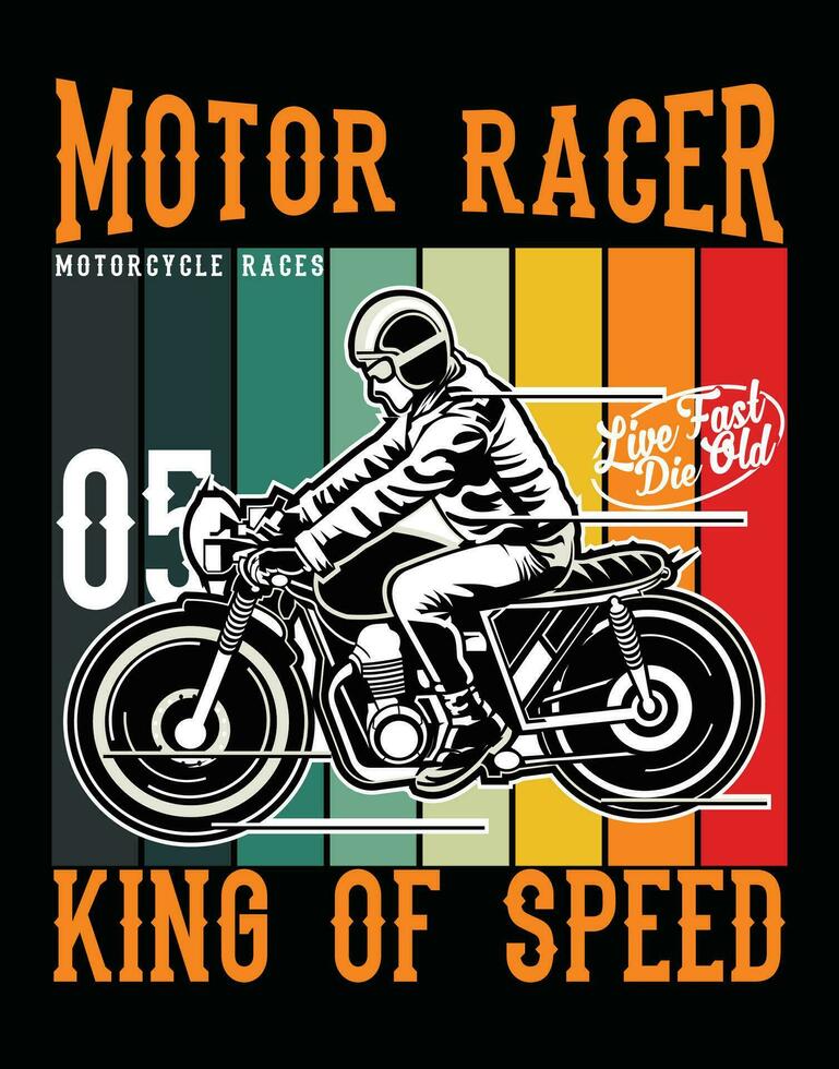 motorcykel racer kung av hastighet vektor
